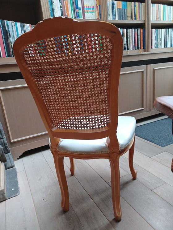 5 or 6 Italian design chairs, Dining chairs, Wood, Leather, Beige (photo 2 of 5)