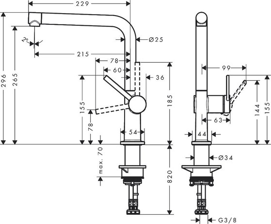 Image 1 of Hansgrohe Talis M54 single-lever kitchen mixer tap 270 (in chrome)