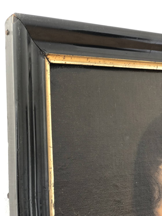 Image 1 of Portrait à l'huile ancien du XIXe siècle représentant un gentilhomme hollandais