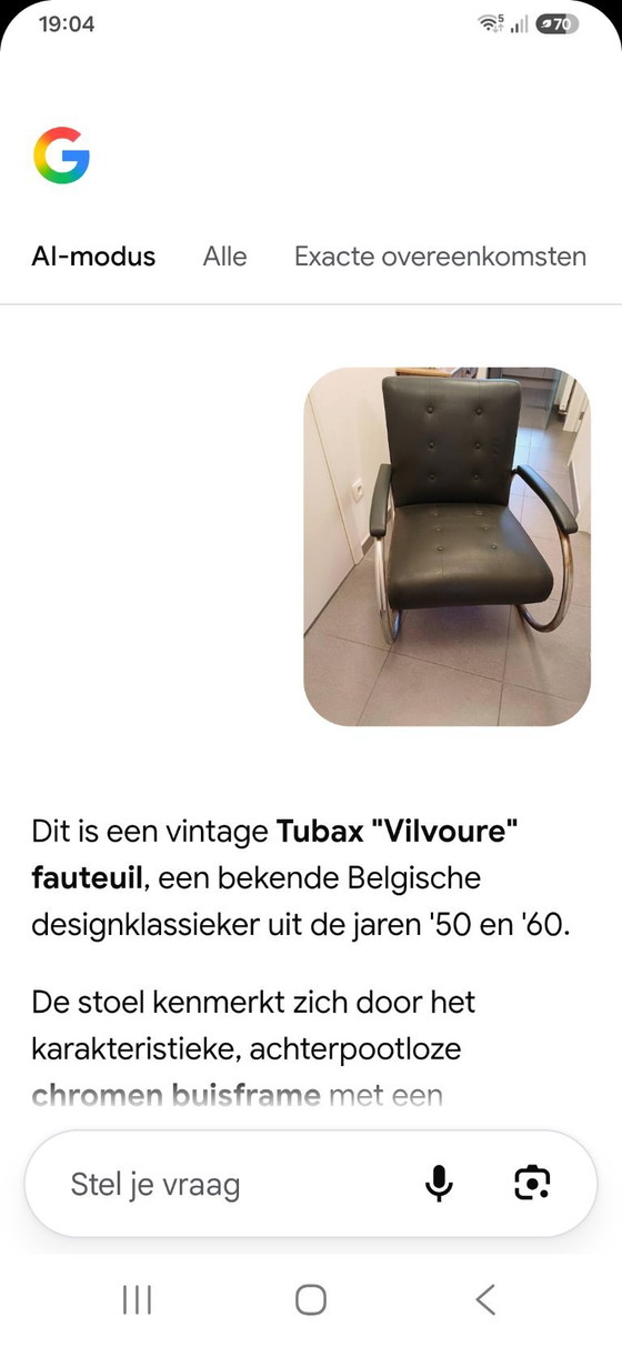 Tubax Armchairs with tubular frame and button upholstery, Tubax fauteuils, Metal, Skai, Green, Vintage (photo 6 of 6)