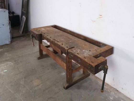 Image 1 of Vintage industriële werkbank, ladekast, dressoir