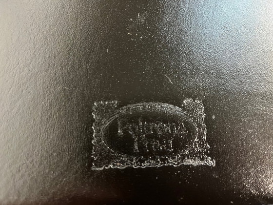 Image 1 of 4 chaises de salle à manger LIZ en cuir noir de style postmoderne, par Poltrona, Italie, années 1990.