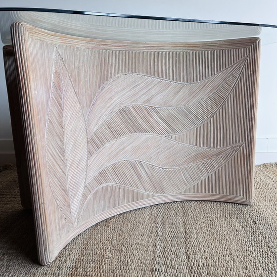 Image 1 of Rotan Tafel Sidetable Bureau Italiaans Design Vivai del Sud