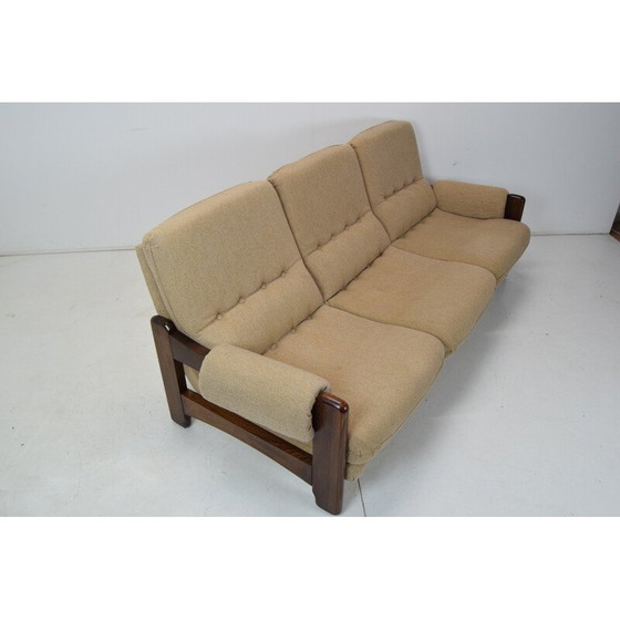 Image 1 of Vintage fabric and wood sofa, Italy 1970s