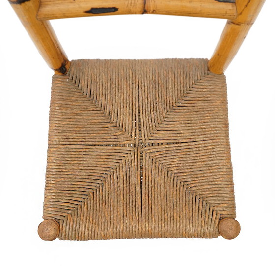 Image 1 of 4 sillas de ratán y paja tejida, años 60