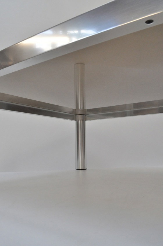 Image 1 of Mesa de centro Artifort T122 – Kho Liang Ie – cristal ahumado original – 100 × 100 cm – década de 1970