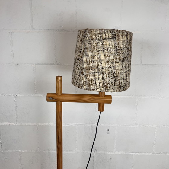 Image 1 of Vintage Floor Lamp in Pine Wood, Jaren 60