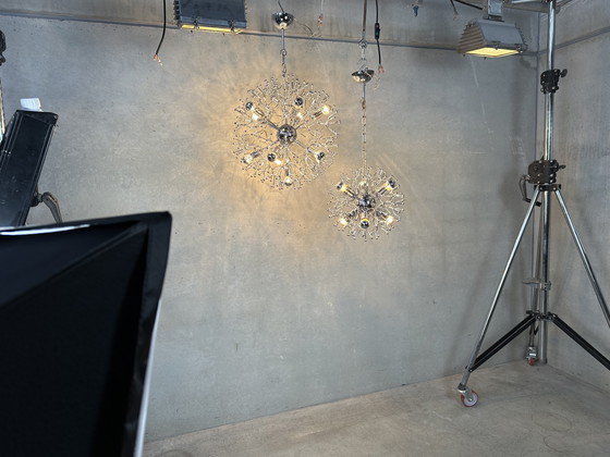 Image 1 of 2x Vintage Sputnik 'Dandelion' Pendant Lamp