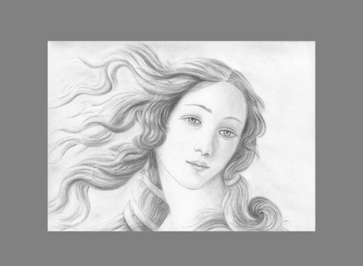 Original pastel drawing. Modern interpretation of Botticelli's Venus. Birth of Venus. New.