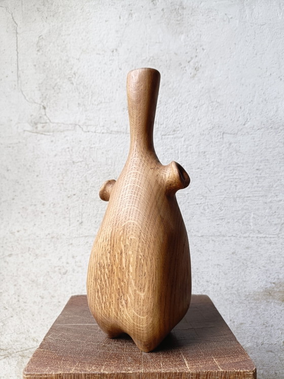 Image 1 of Vase/Skulptur aus geschnitzter massiver Eiche