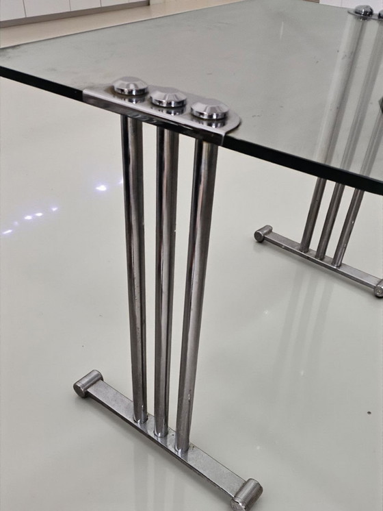 Image 1 of Tavolino da caffè in vetro cromato, set da 2 pezzi Vintage Space Age