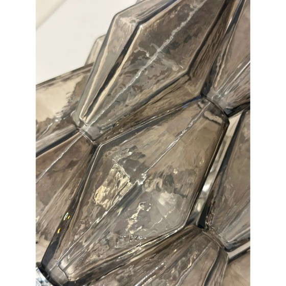 Image 1 of Set of Two “Poliedri” Murano Glass Wall Sconce in Venini Style