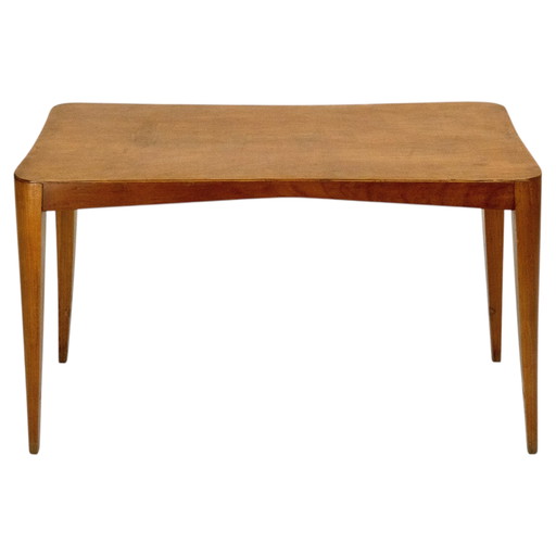 Aldo Tura lage perkamenten tafel, Mod. 826, handgeverfd geitenleer, Italië, 1950