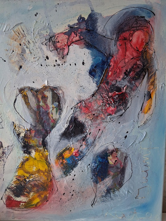 Image 1 of Skating white Fear,abstract,mixed media