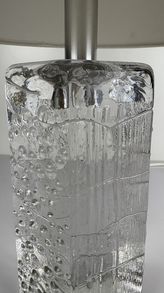 Image 1 of Massief vintage kristallen tafellamp van Willem Heesen voor Royal Leerdam, 1967 