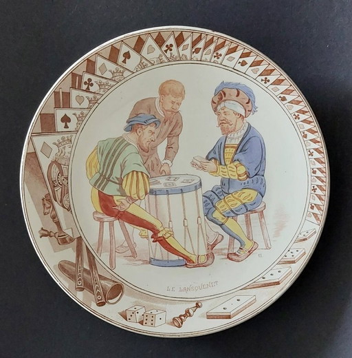 Assiettes anciennes de Sarreguemines du 19ème siècle (2) - Céramique