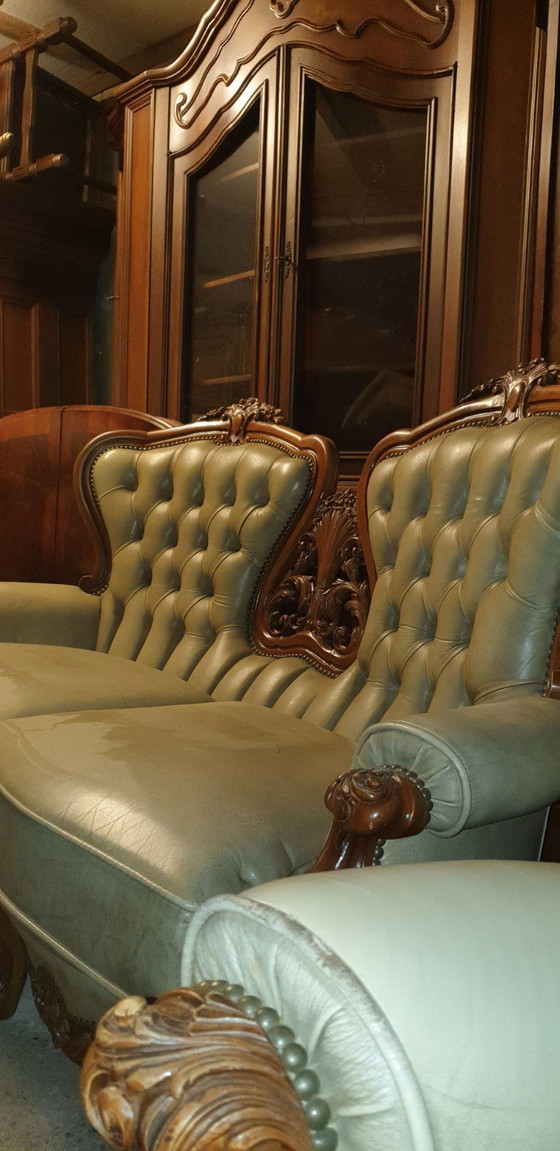 Image 1 of Divano barocco in pelle Biedermeier