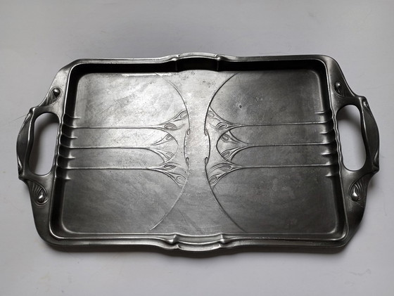 Image 1 of Kayserzinn Jugendstil/Art-Deco 'Model Nº4908' Plateau Dessiné par Karl Berhof 1908