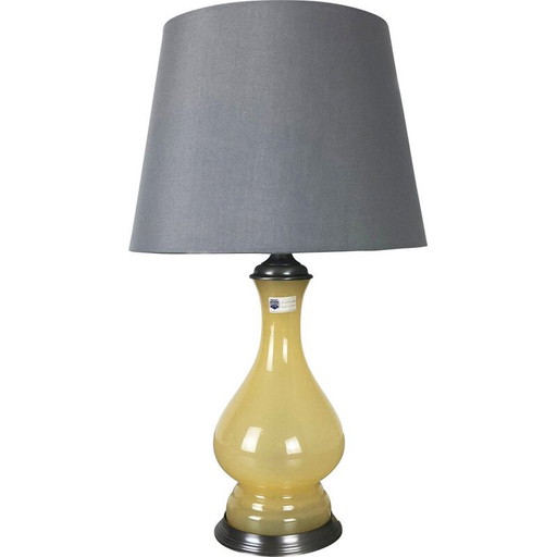 Lámpara de mesa vintage de cristal de Murano y metal de Cenedese Vetri, Italia, 1960