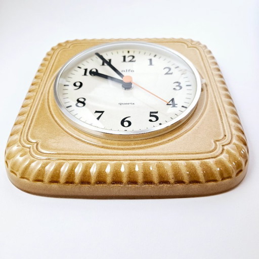 Mid-century Modern Porcelain Wall Clock | Vintage Kitchen Clock | Made in Germany By ALFA Keramik | From the 1970s
