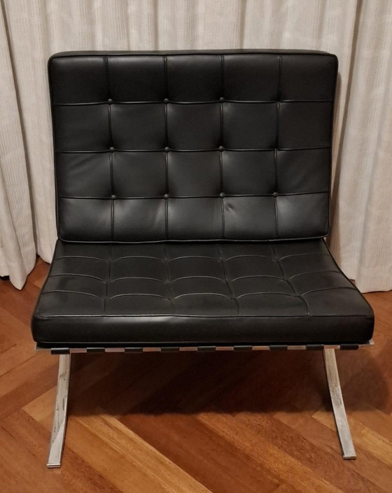 2 Barcelona Armchairs black leather – Knoll, Chrome (photo 6 of 6)