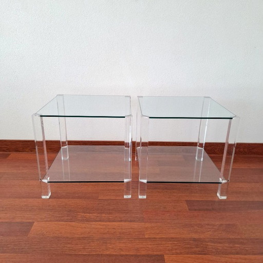 Ensemble de 2 tables d'appoint « La Haye », design Bor - Non signées
