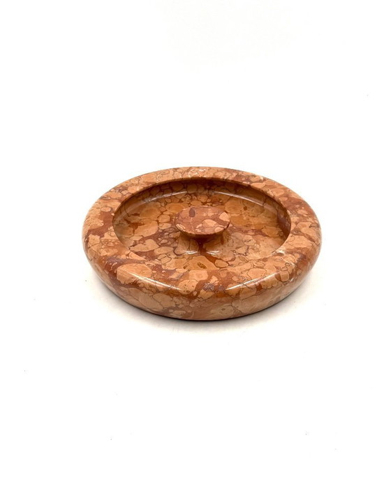 Image 1 of Angelo Mangiarotti, centro de mesa / cuenco de mármol rojo, Knoll International Italia, años 70