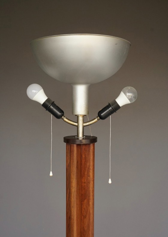 Image 1 of Lámpara de pie Art Déco monumental de la Escuela de Ámsterdam de la década de 1930