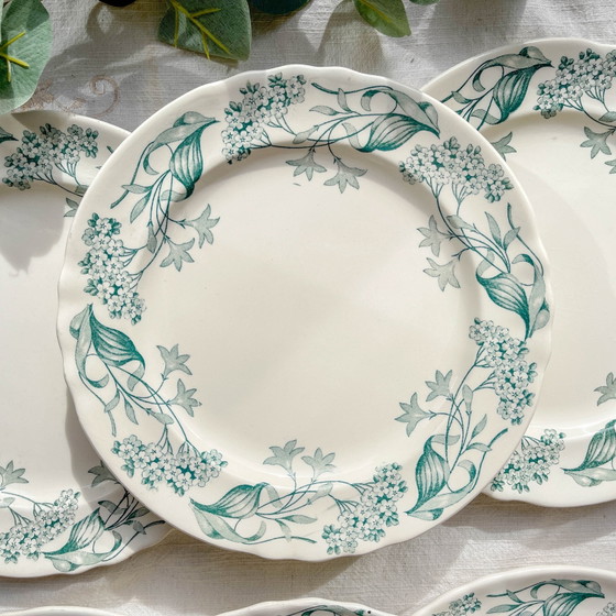 Set di 6 Piatti Piani Antichi in Ironstone "Lilac" - Longchamp, XIX Secolo – Stoviglie, Vintage (photo 8 of 9)