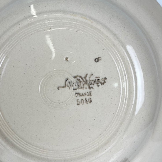 Set van 4 Sarreguemines soepborden met bloemmotief, eerste helft van de 20e eeuw. – Servies, Ceramic (photo 5 of 10)