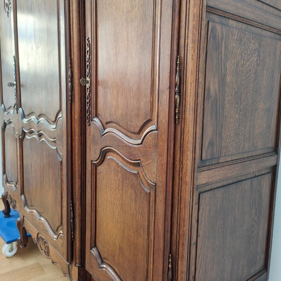 Image 1 of Vintage Antique French Oak Wardrobe Cabinet Dismantable