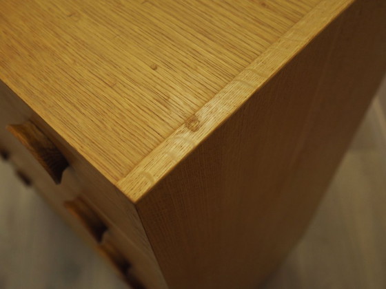 Danish chest of drawers in ash veneer, six drawers, 1970s, Wood, Yellow (photo 14 of 15)