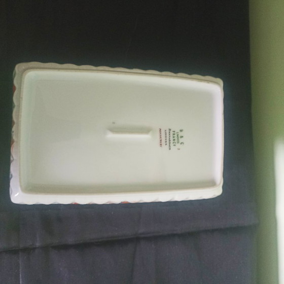 Image 1 of Limoges Bernardaud "Pondichéry sublime grande boîte à couvercle (18 cm)