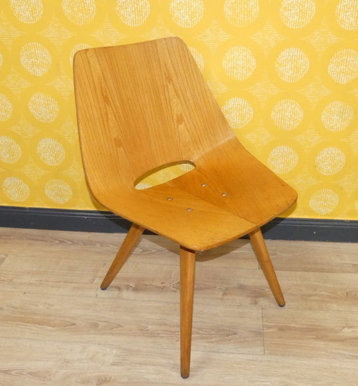 THONET stoel Pierre Guariche?! Lolly?! ZELDZAAM! Designklassieker jaren 50 vintage zitting gebogen multiplex frame hout