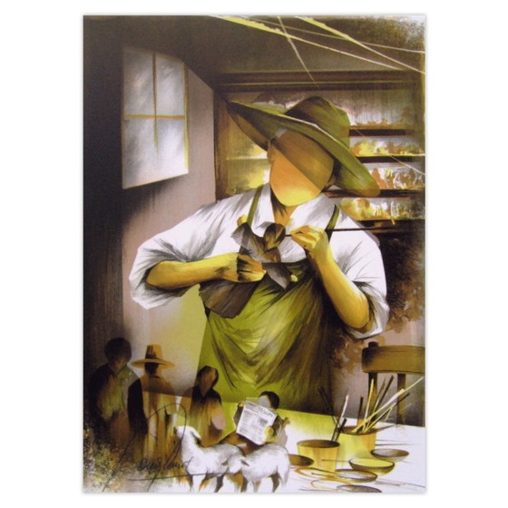 Image 1 of Raymond POULET Trades - De Santon Maker Gesigneerde lithografie 1984