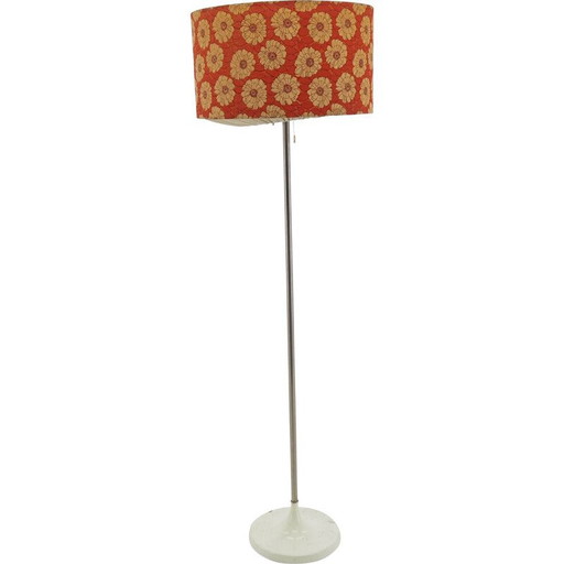 Vintage shadelamp vloerlamp in gebloemde stof, 1970