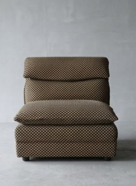 Fauteuil Vintage/Rétro Élégant Avec Pouf Assorti – Tweed Pied-de-poule – Bancs, Wool (photo 5 of 5)