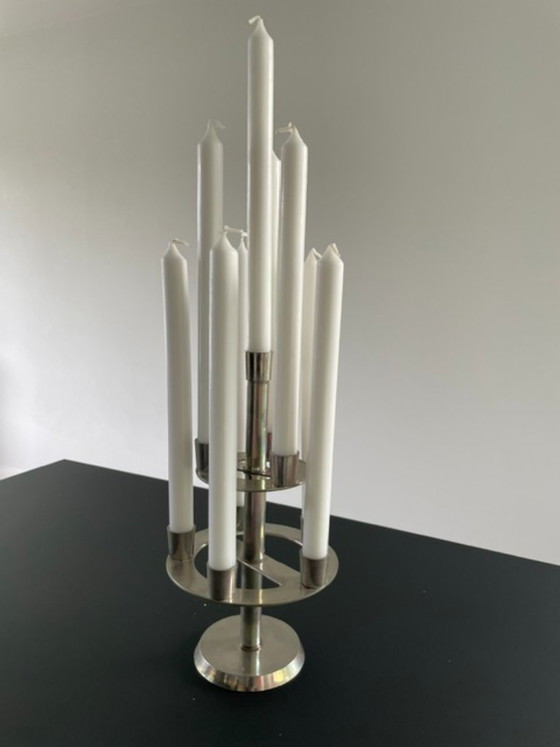 Image 1 of Kandelaar 9 kaarsen etagere metaal 30 cm