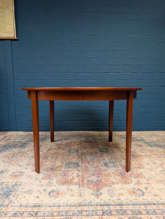 Image 1 of Vintage round dining table, produced by Dyrlund, 1970s