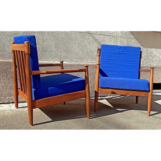 Image 1 of Paire de fauteuils scandinaves vintage en teck massif, 1950-1960