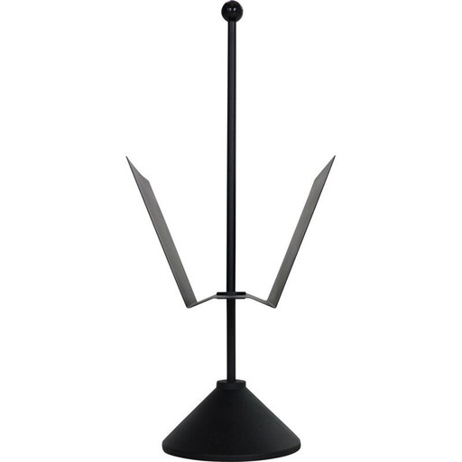 Revistero vintage minimalista de metal negro de Porada Arredi, Italia, 1980