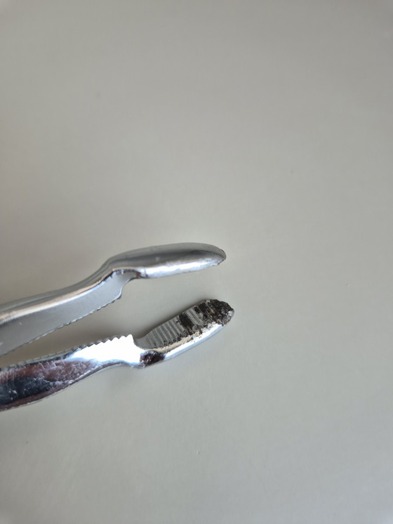 Image 1 of Pinze da portata vintage in metallo cromato - stile barocco decorativo