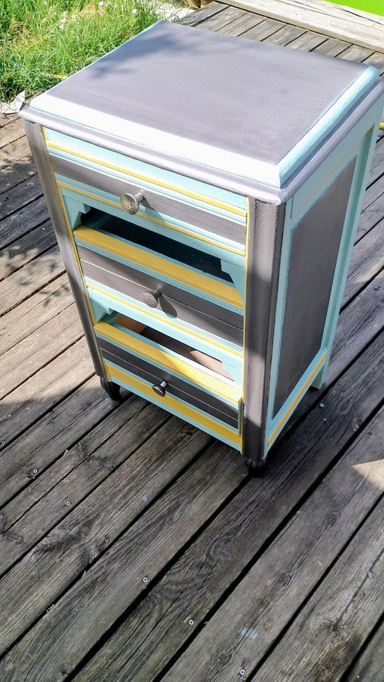 Image 1 of Restored and repainted vintage-style chest of drawers