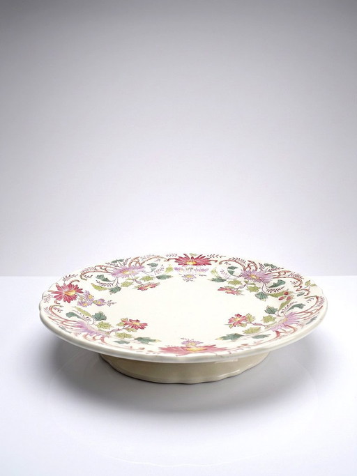 Antiker Longchamp Standständer mit Gänseblümchenmotiv, polychromes Steingut – tafelaccessoires, Ceramic