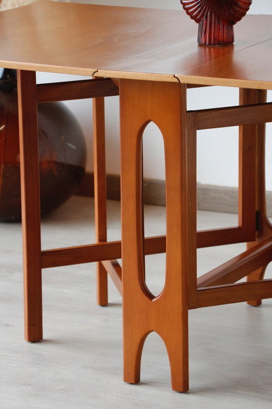 Image 1 of Skandinavischer Klapptisch - Bendt Winge – Teak und Buche – 1950er/60er Jahre