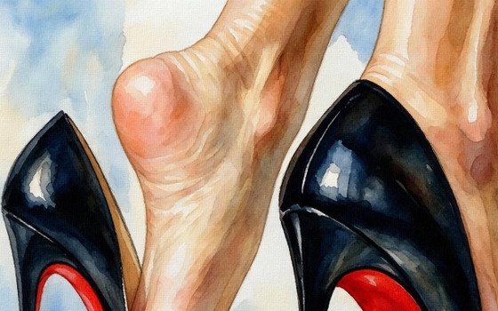 Acrylic Canvas Watercolor "Louboutin Forever" - (60x60 Cm) – Paintings & Drawings, Wood, Aluminium, Figuratief (photo 6 of 7)