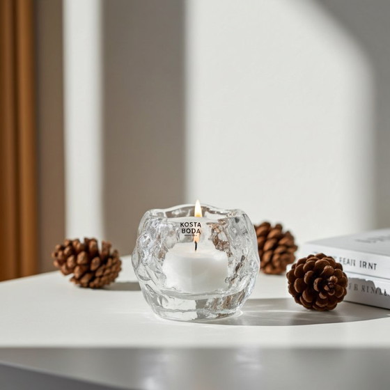 Image 1 of Portacandele votivo a forma di palla di neve Kosta Boda, progettato da Ann Wärff nel 1973