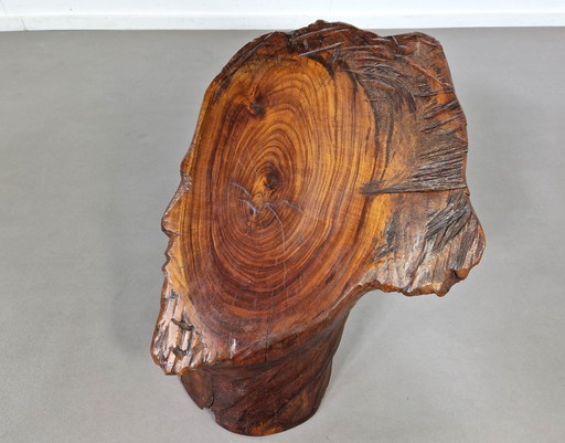 Sculpture Woman's Face | Carved Wood | 1970s