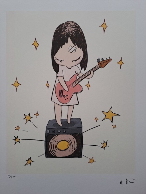 Gebaseerd op Nara Yoshitomo's Guitar Girl, jaren 1990, gelimiteerde oplage lithografie