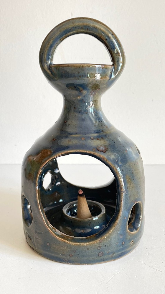 Image 1 of Vintage handcrafted stoneware candlestick